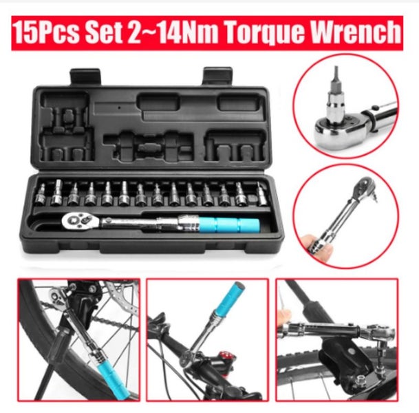 Torque Wrench 1/4" 2-14Nm Bicycle Bicycle Repair Tools Kit 3647501 Carousel 1