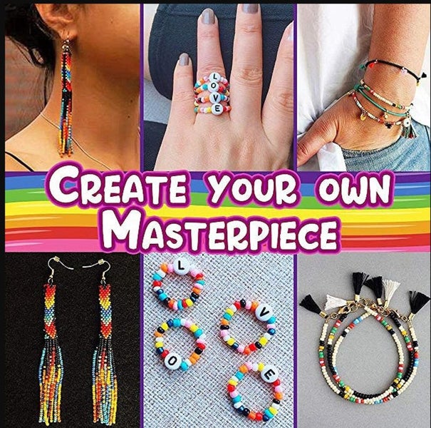 Glass Seed Beads Jump Rings Lobster Clasps Jewellery Making Kit I1303MZ0 Carousel 12