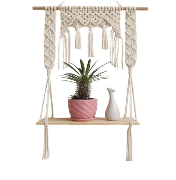 Macrame Plant Hanger Shelf Wall Hanging I0938BG0 Carousel 1