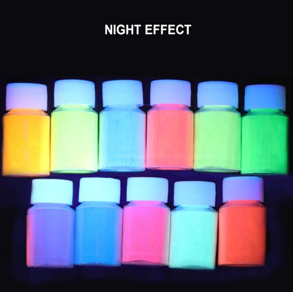 12pcs Glow In Dark Luminous Nail Glitter Powder Epoxy Resin Pigment Dye I1411MZ0 Carousel 1