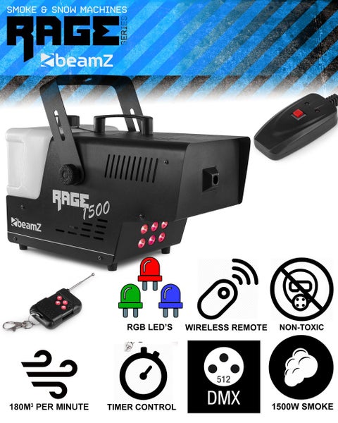 Rage 1500LED Smoke Machine With Fluid Carousel 2