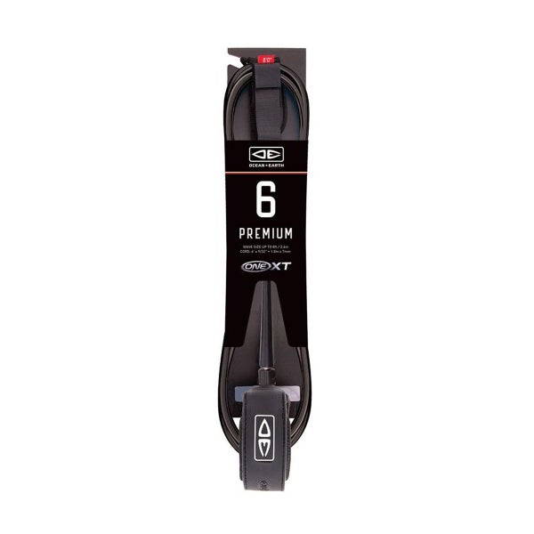 Ocean & Earth Premium XT 6'0 One Piece Leash Black Carousel 1