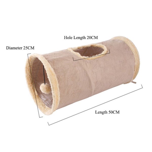 Tunnel Toy Buckskin Plush 2 Holes Play Tubes With Balls Collapsible Carousel 7