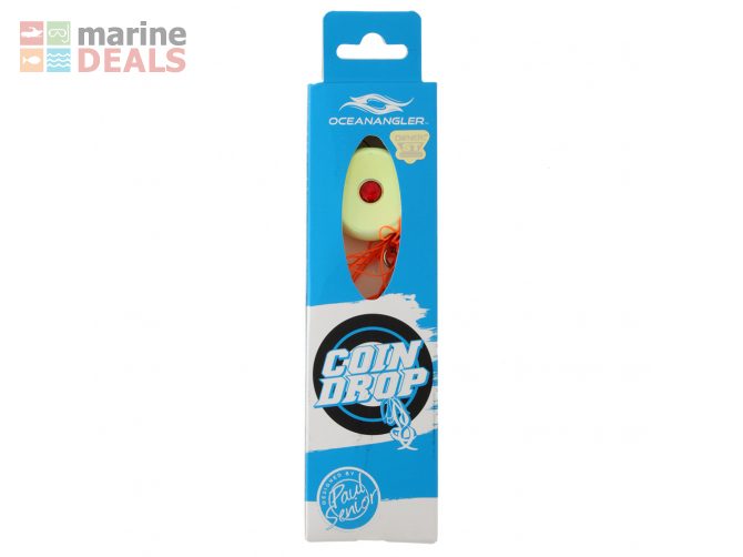 Ocean Angler Coin Drop Lure 80g Orange/Glow White Carousel 2
