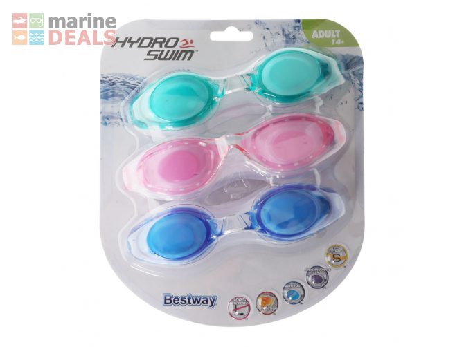 Bestway Hydro-Swim Belize Goggles Lime Pink Blue Carousel 1