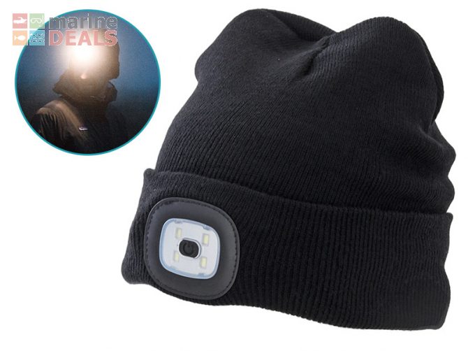 Rechargeable LED Beanie 150lm Black Carousel 1