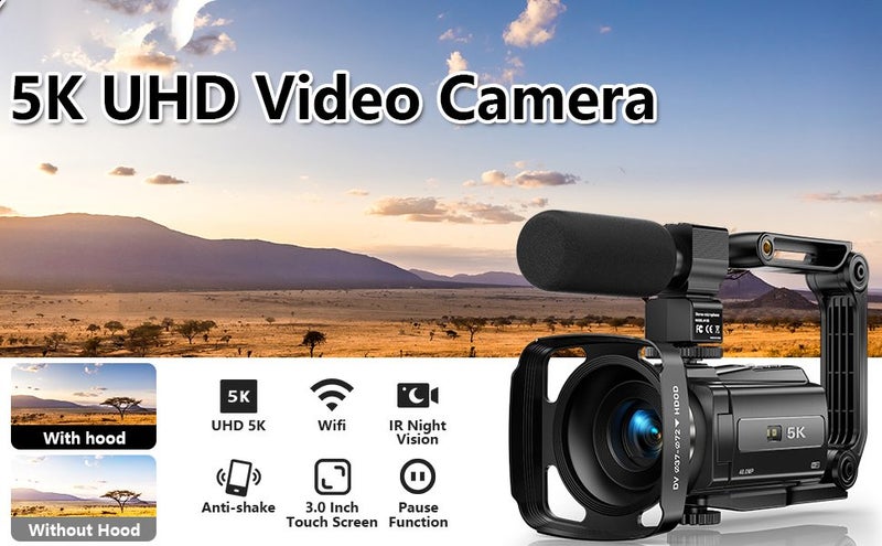 5K Video Camera Camcorder,48MP UHD Wifi IR Night Vision Vlogging Camera Carousel 2