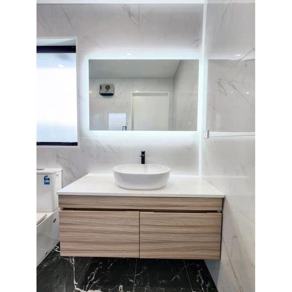 Wall hung Vanity-M Series 1200mm Wood grain & Marble White Stone & counter top Carousel 2