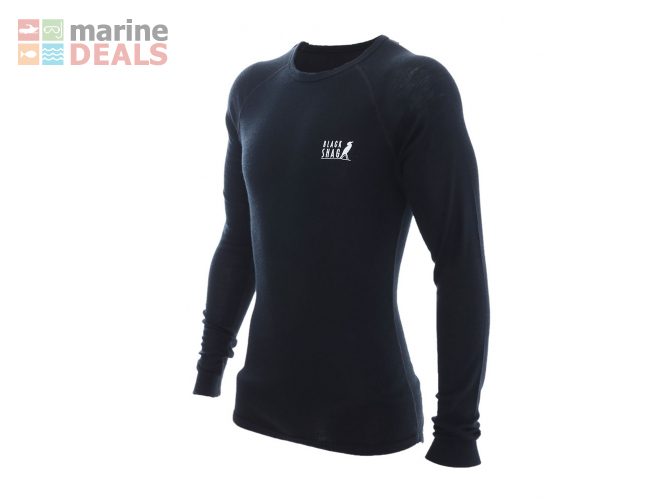 Black Shag Mens Long Sleeve Thermal Top L Carousel 2