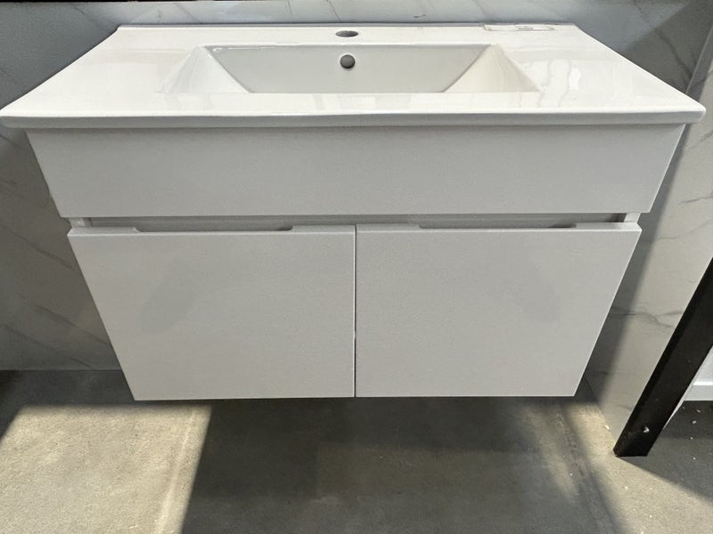 Wall Hung Vanity CON Series 750mm White Lennox Bathroom Christchurch Carousel 2