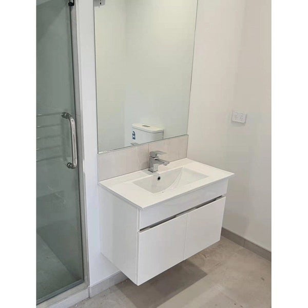 Wall Hung Vanity CON Series 750mm White Lennox Bathroom Christchurch Carousel 5
