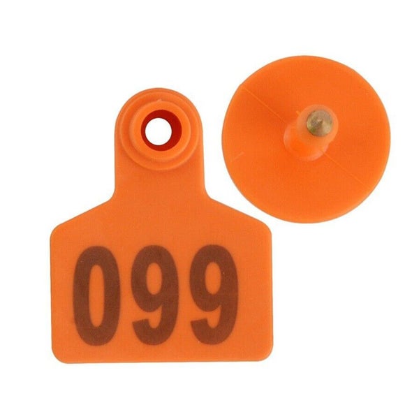 100X SMALL 5x4cm LIVESTOCK EAR TAGS SHEEP COW PIG CATTLE NUMBERED ANIMAL PLASTIC Carousel 1