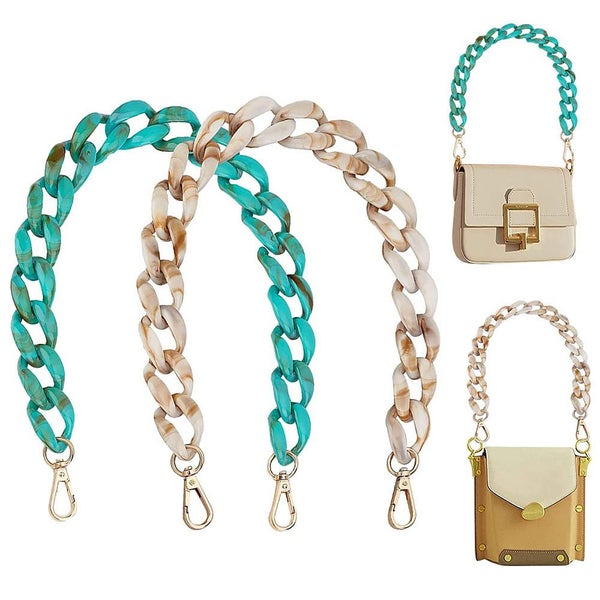 2PCS Resin Purse Chain Handle Acrylic Bag Strap Detachable Purse Clutches Handle Carousel 1