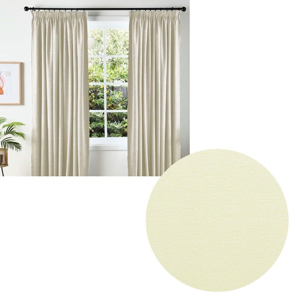 Caprice Pair of Portsea Cream Coated Pencil Pleat Sunout Curtains 120 x 213 cm Carousel 1