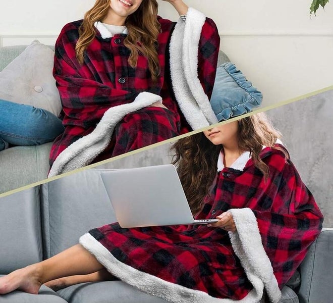 Hoodie Blanket Poncho Cape D0740RB0 Carousel 2