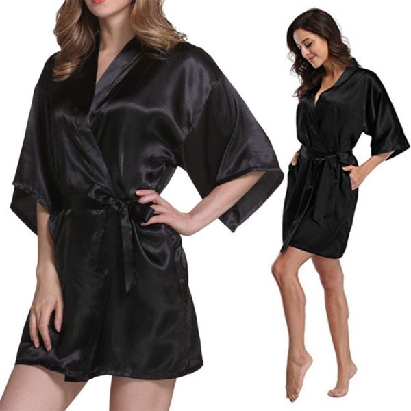 Kimono Satin Robe Chemise Sexy Lingerie Dress Size 16 A0422BK5 Carousel 1
