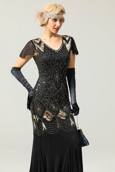 Maxi Ball Dress 1920s Flapper Gatsby Cocktail Dresses Size 14 J2155BK5 Carousel 16