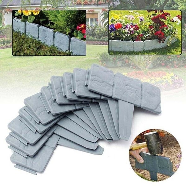 2.5M Garden Edge Stone Look Lawn Fence Flowerbed Border 2026401 Carousel 2