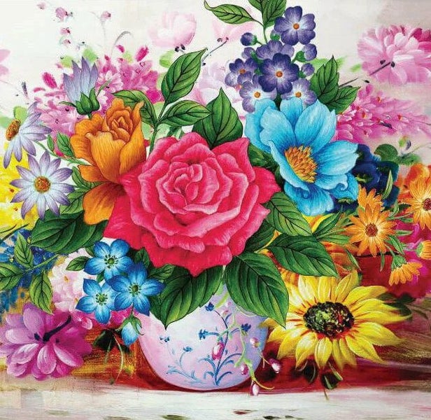 PARTIAL DIAMOND PAINTING - COLOURFUL FLOWERS 30 X 30 CM Carousel 1