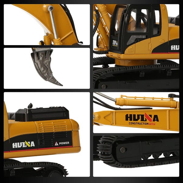 Die-cast Scarifier Excavator Model Scale, 1:40, Huina 1916 YELLOW Carousel 2