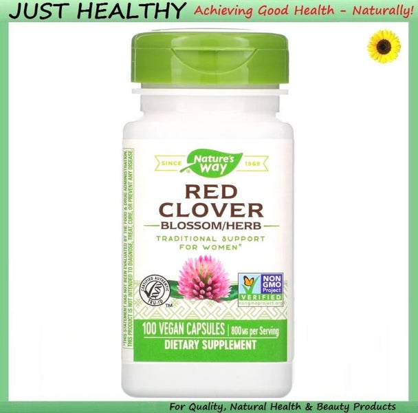 NATURE'S WAY RED CLOVER 400 mg 100 VEGAN CAPS - MENOPAUSE, PMS, DETOX Carousel 1