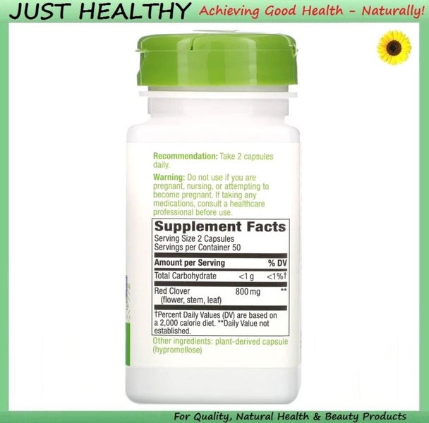 NATURE'S WAY RED CLOVER 400 mg 100 VEGAN CAPS - MENOPAUSE, PMS, DETOX Carousel 2