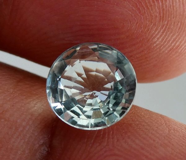 1.70CT CERTIFIED UNTREATED ROUND 100% NATURAL GREENISH BLUE AQUAMARINE Carousel 1