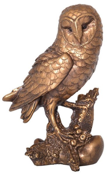 Ornament - 18cm Bronze Owl on Branch Carousel 1
