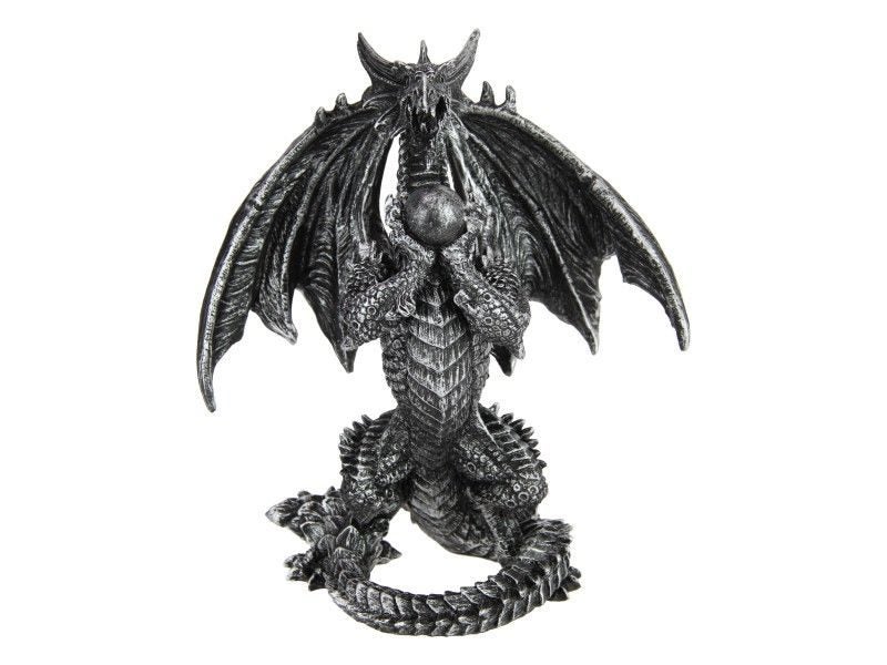 Ornament - 22cm Dragon Holding Orb - Pack of 2 Carousel 1