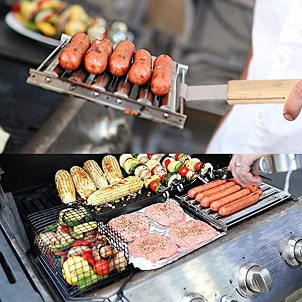 Sausage Roller Rack BBQ with Handl Carousel 7