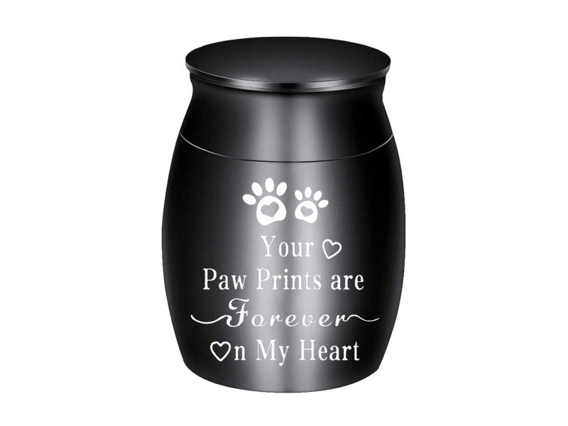 Pet Cremation Urns for Dog and Cat Ashes Aluminum Memorial Urn Keepsake Black Carousel 1