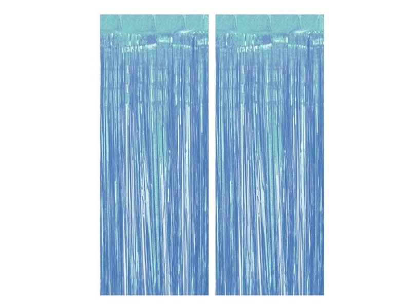 2Pcs Fringe Curtain PET Curtain Backdrop Streamers Party Decorations Blue Carousel 5