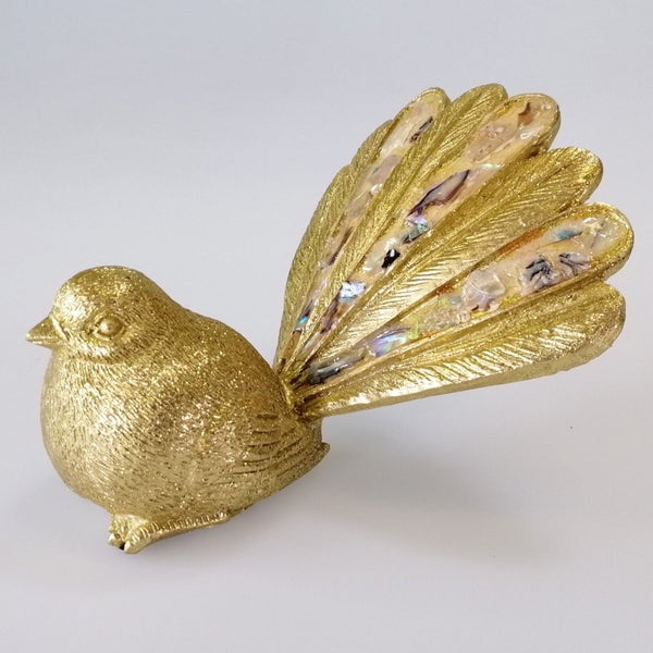 Gold-look Resin Fantail with Paua Highlights629959686880021122