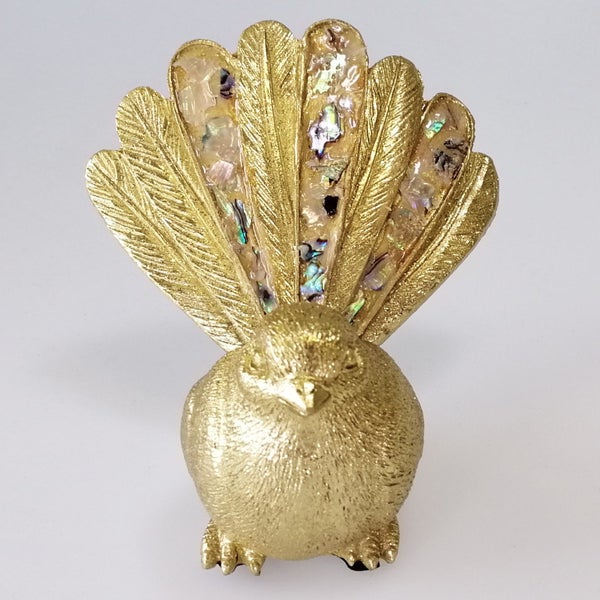 Gold-look Resin Fantail with Paua Highlights62995968688002112
