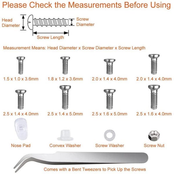 Watch Eyeglasses Repair Screw Kit I1671SV0 Carousel 2