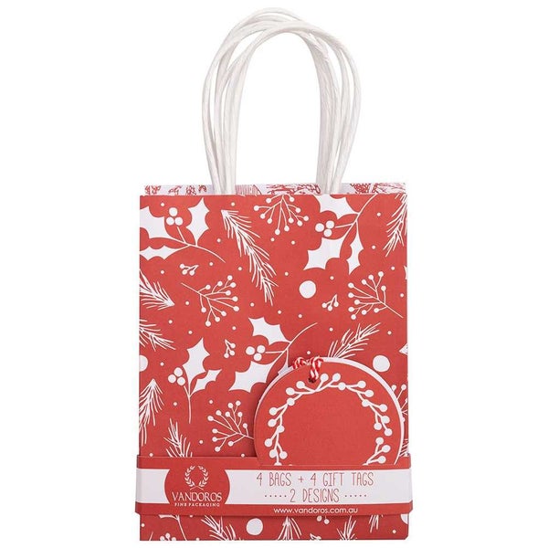 Vandoros Fleur De Noel Red / White Bag and Tag Carousel 1