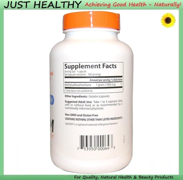 MSM DOCTOR'S BEST optiMSM, 1000mg - 180 CAPSULES Carousel 2