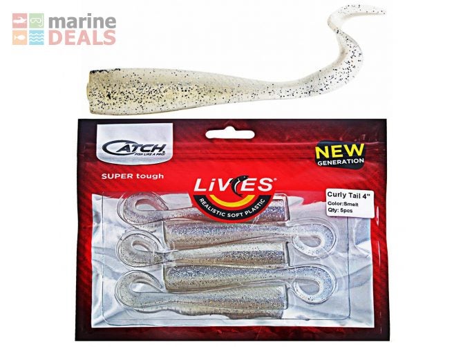 Catch Livies Softbait Curly 10cm Smelt Qty5 Carousel 1