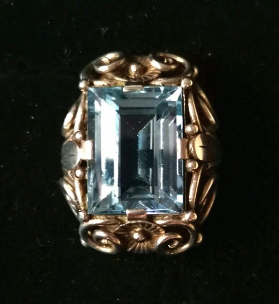 Vintage Art Deco Germany Floral Silver Ring Carousel 1