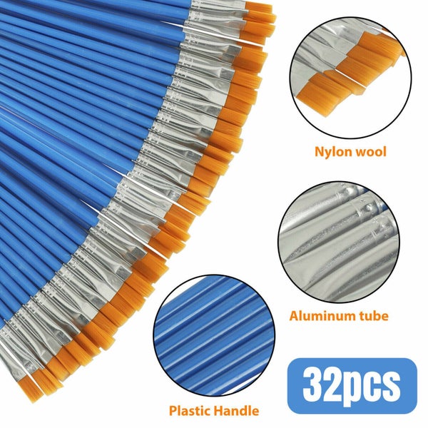32pcs Acrylic Artist Paint Brushes Set Oil Watercolour Painting Craft Art Model Carousel 1