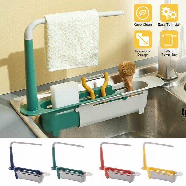 Kitchen Sink Rack Holder Expandable Shelf Storage Drain Basket KitchenTelescopic Carousel 1