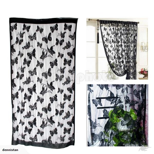 1*2M Butterfly Pattern Tassel String Curtain-White 3610521 Carousel 3