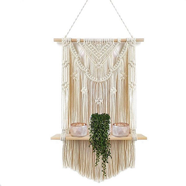 Macrame Plant Hanger Shelf Wall Hanging I0940BG0 Carousel 1