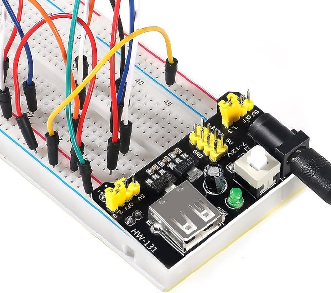 Electronic Component Basic Starter Kit w/Power Supply, Jumper Wires, Resistors Carousel 10