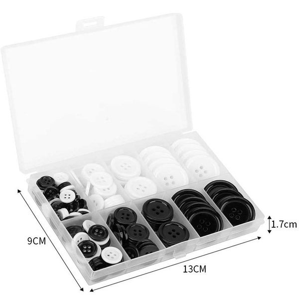 160 Pcs Mixed Sewing Buttons, Black White Buttons for Crafts Carousel 7
