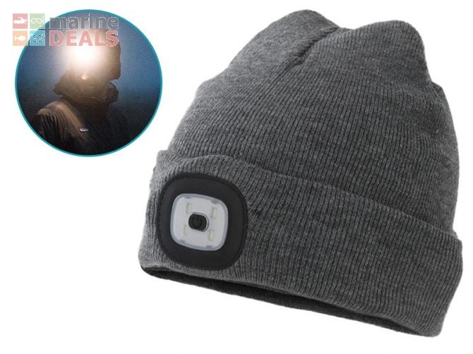 Rechargeable LED Beanie 150lm Grey Carousel 1