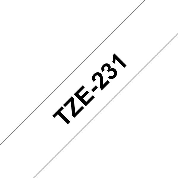 Brother P-Touch Compatible Label Tape TZe231 TZe-231 Black on Wte 12mm*8m 5pcs Carousel 3