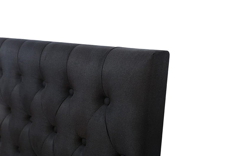Sleepcenter Button Headboard with Metal Legs - Queen - Black Carousel 3