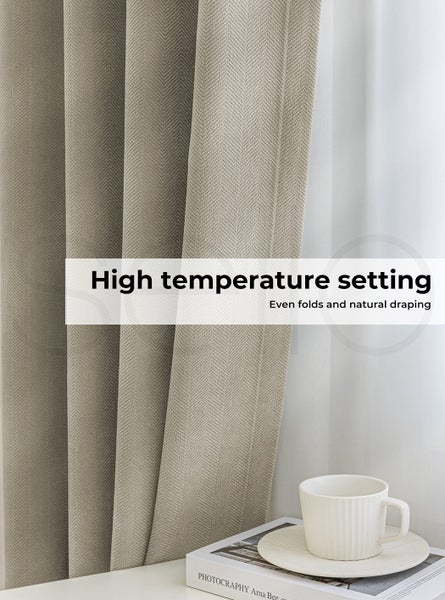 Marlow 2XBlockout Curtains Chenille Blackout Draperies Eyelet Day Coffee Carousel 10