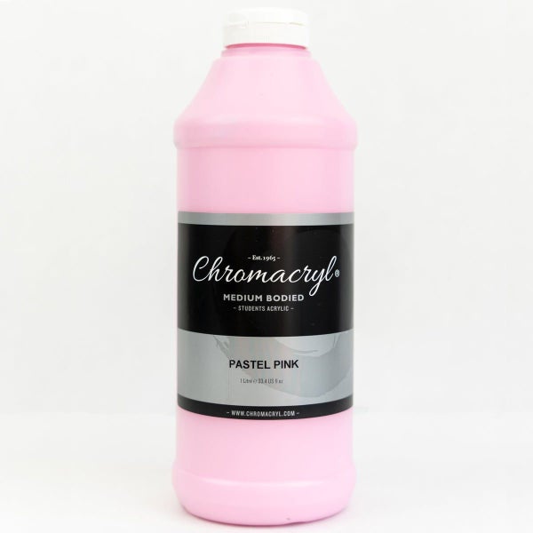Chromacryl Acrylic Paint Student 1 Litre Pastel Pink Carousel 1